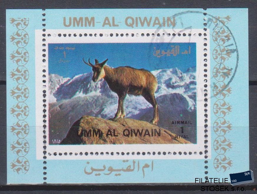 Umm al Qiwan známky - Fauna - Blok