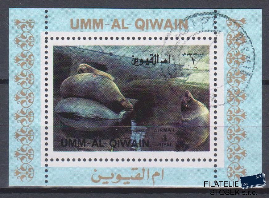 Umm al Qiwan známky - Fauna - Blok