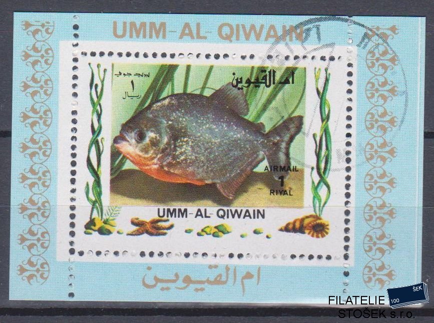 Umm al Qiwan známky - Ryby - Blok