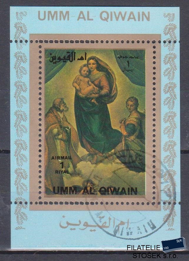 Umm al Qiwan známky - Umění - Blok