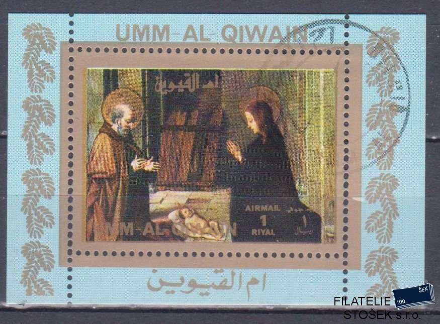 Umm al Qiwan známky - Umění - Blok