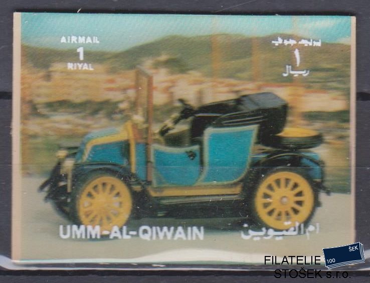 Umm al Qiwan známky - 3D - Auta - 56 x 42 mm