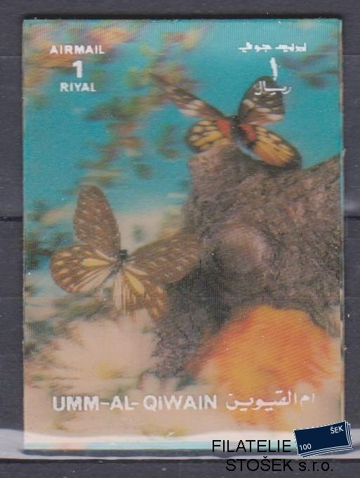 Umm al Qiwan známky - 3D - Motýli