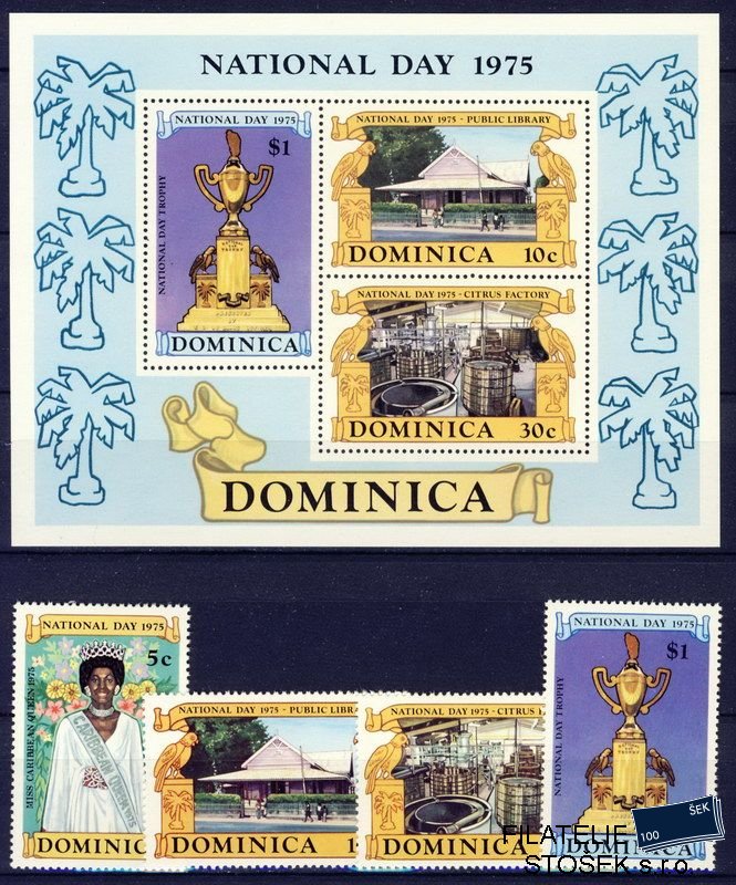 Dominica známky Mi 0453-6 + Block 34