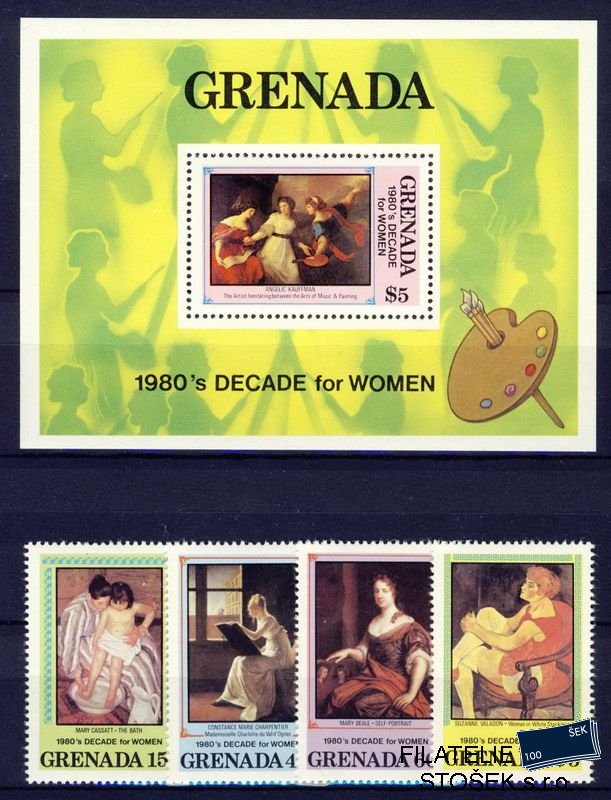 Grenada známky Mi 1104-7 + Block 97