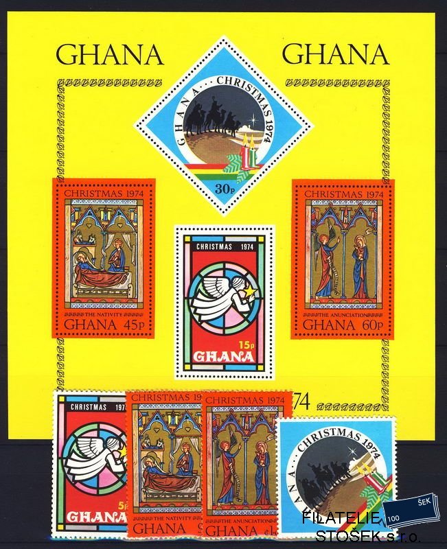 Ghana známky Mi 0589-92 + Bl. 59