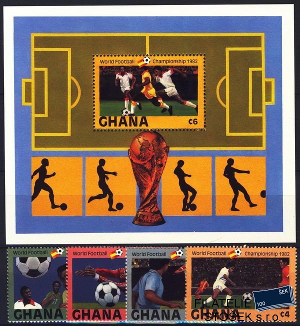 Ghana známky Mi 945+7+9+52+Bl.97