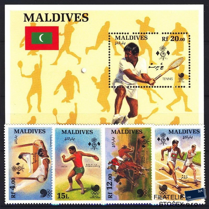 Maledives známky Mi 1307-10 + BL. 144