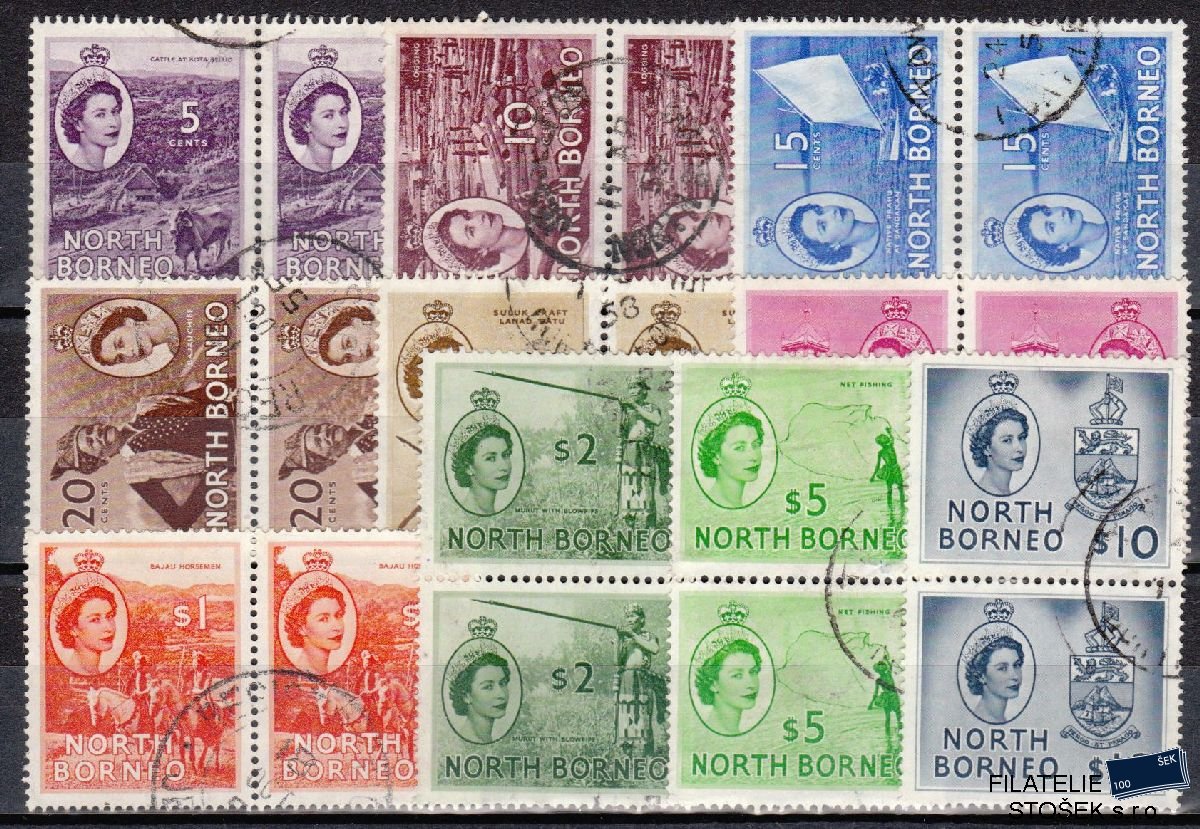 North Borneo známky Mi 294-308 NK 2 pásky