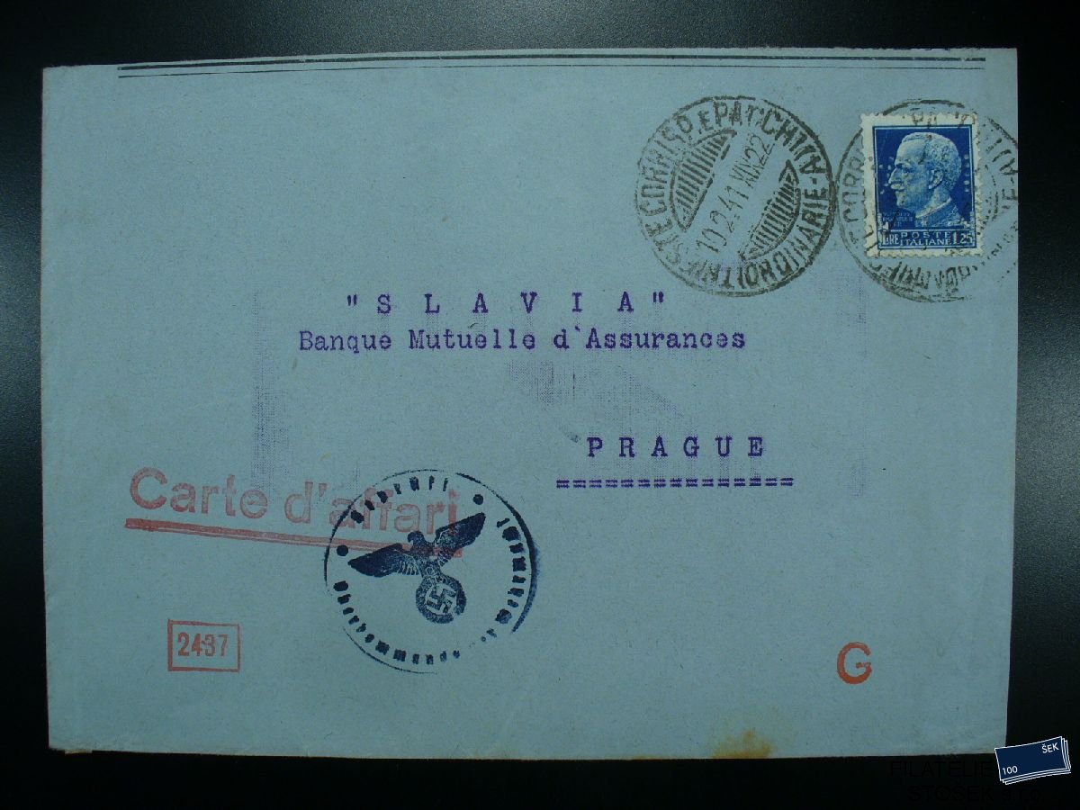 Itálie celistvosti - Trieste - Prague - Carte d affari - Perfin