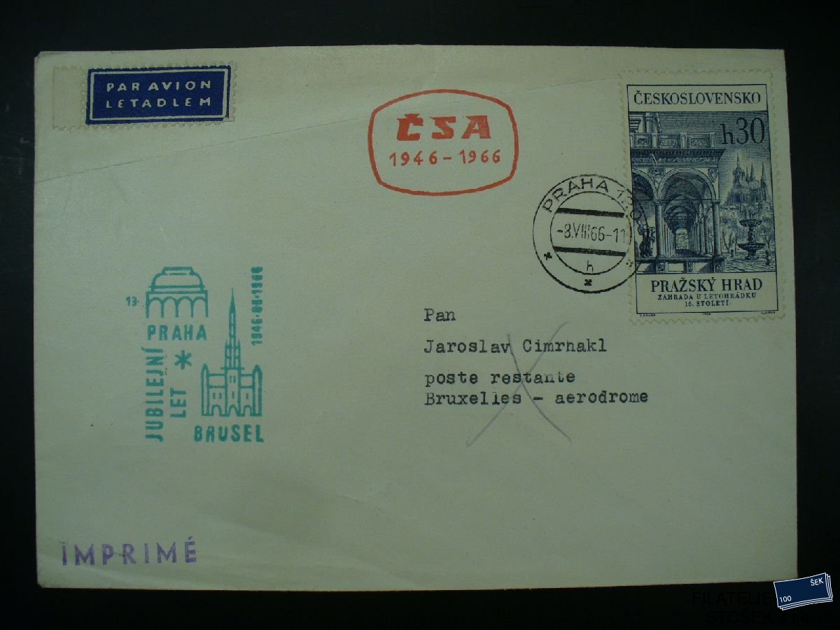 ČSSR celistvosti - Praha - Brusel - 1966 - KVP Přeloženo