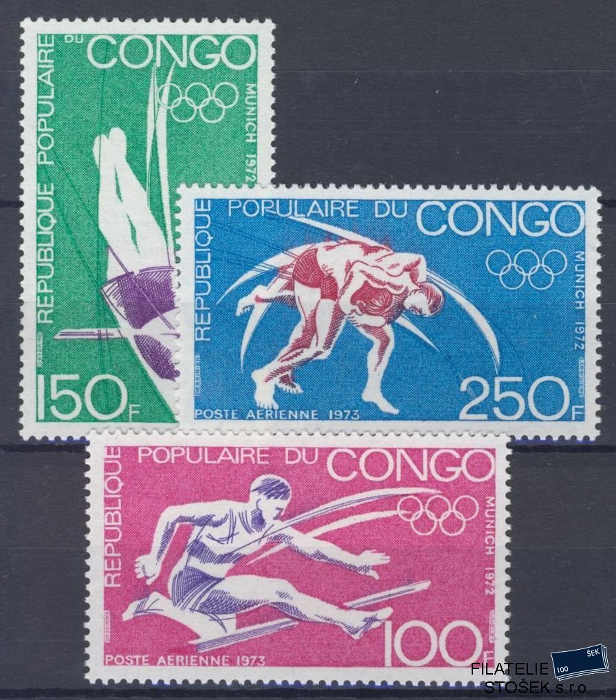 Kongo známky Mi 357-59 - OH 1972