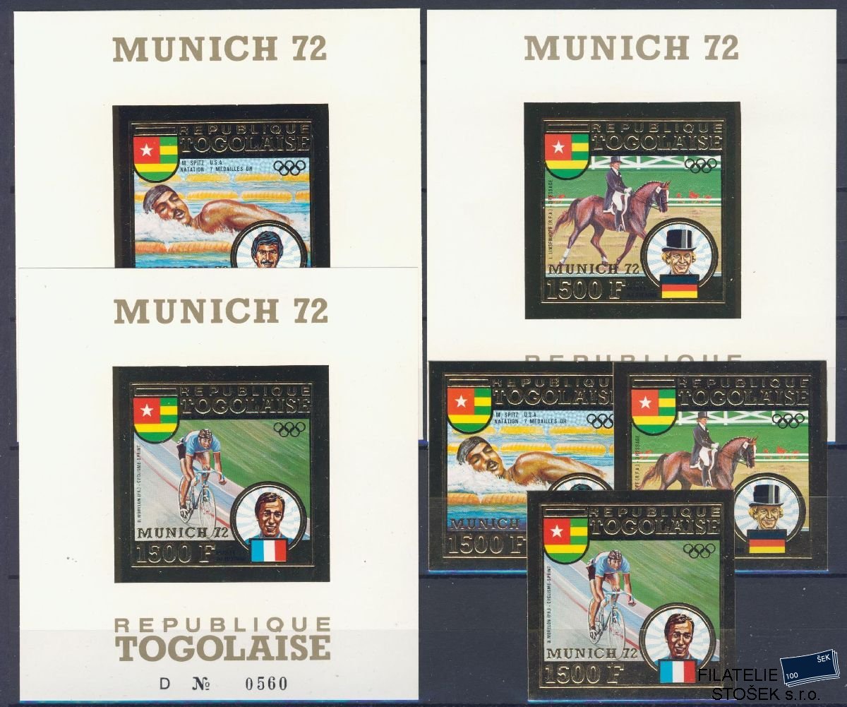 Togo známky Mi 962-64 + Bl 70-72B - OH 1972