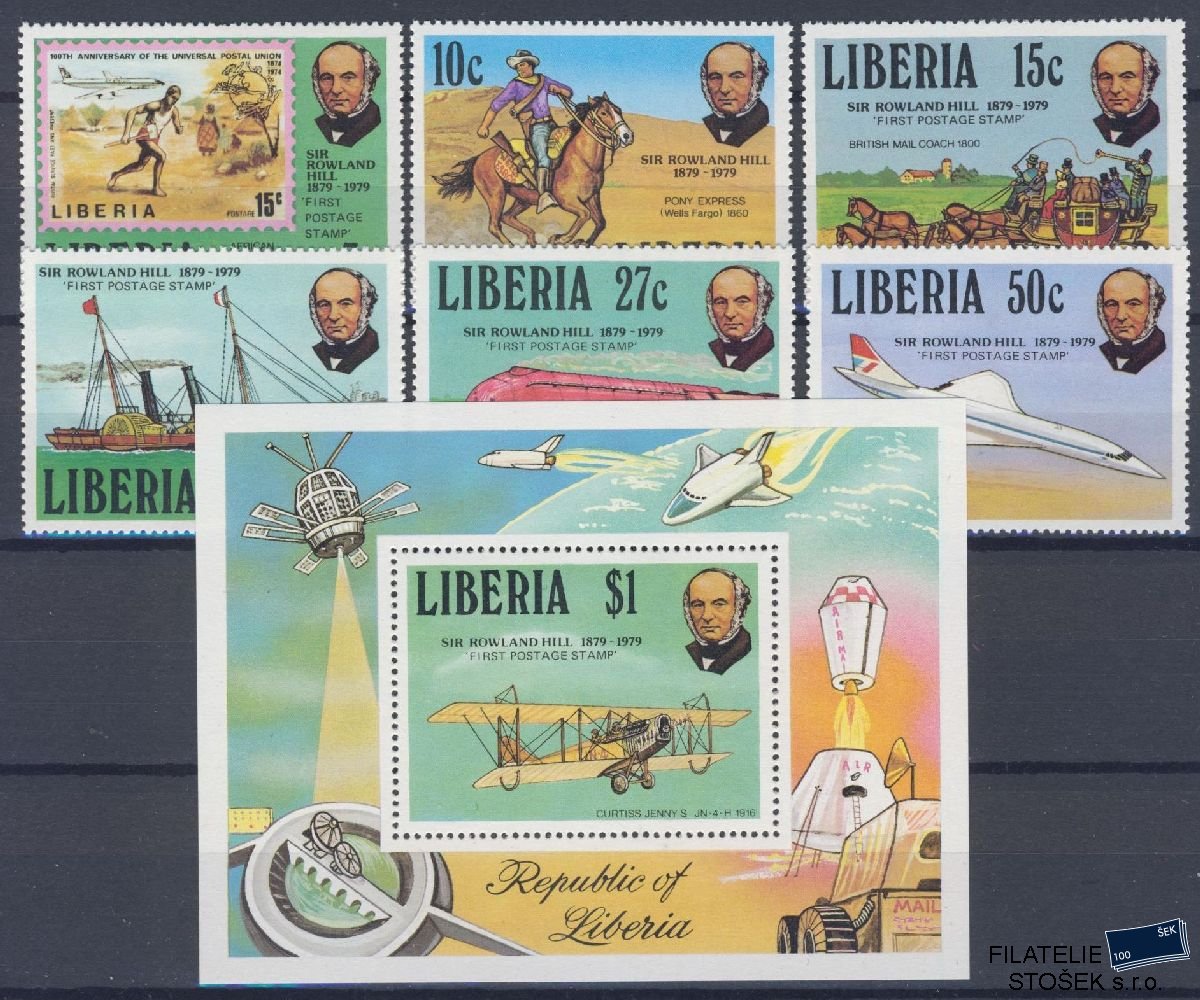 Liberia známky Mi 1098-1103 + Bl 93 - Doprava