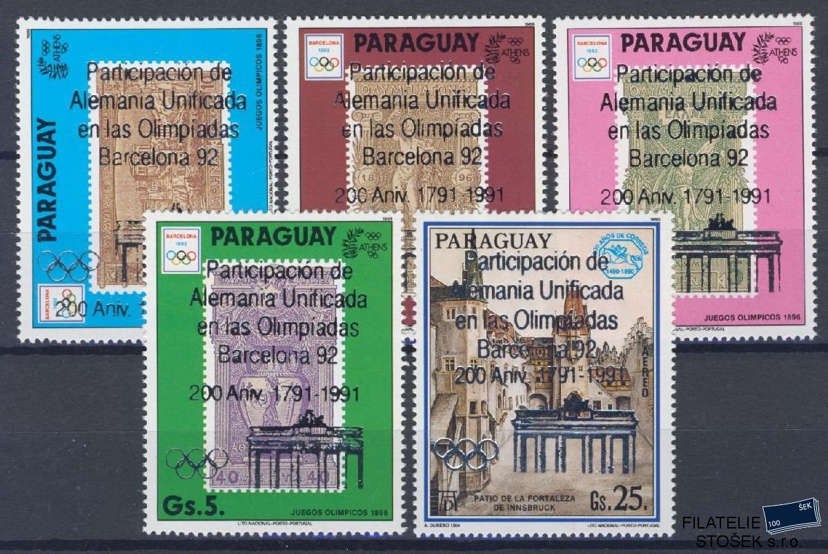 Paraguay známky Mi 4531-35 - NK - OH 1992