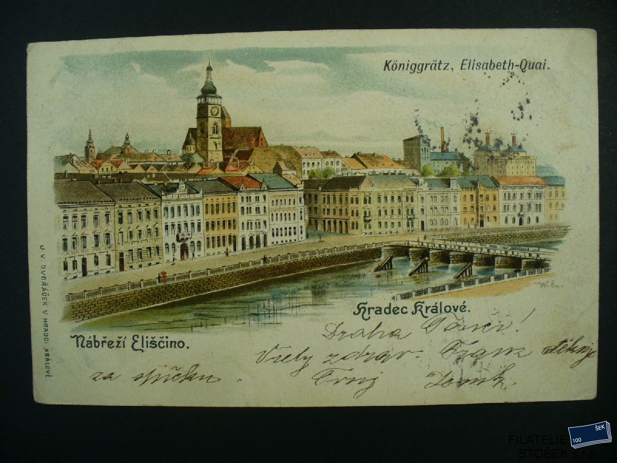 Pohlednice - Hradec Králové - Eliščino náměstí