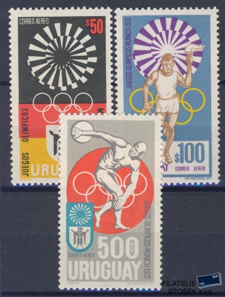 Uruguay známky Mi 1231-33 - OH 1972