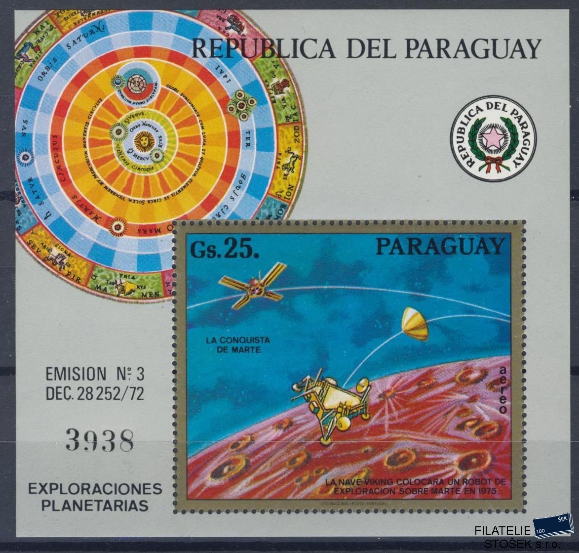 Paraguay známky Mi 2487 (Bl 209 - Kosmos)